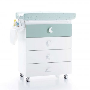 Mueble bañera-cómoda con ruedas (2en1) BUBBLE Mint · Alondra