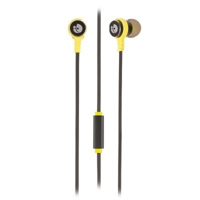 NGS Cross Rally Auriculares Metalicos Intrauditivos - Microfono Integrado - Jack 3.5mm - Asistente Voz - Cable de 1.20 m - Color Negro/Amarillo