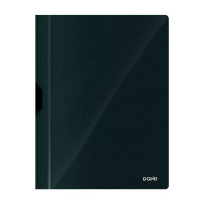 Dohe Dossier con Clip Metalico - Tamaño A4 - Fabricado en Polipropileno Opaco de 350 Micras - Color Negro