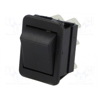 Pulsador Basculante Bipolar 16A/250Vac ON-(ON) color Negro