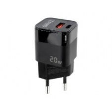 Cargador Pared Tooq 20w 1usb 1usb-c Negro
