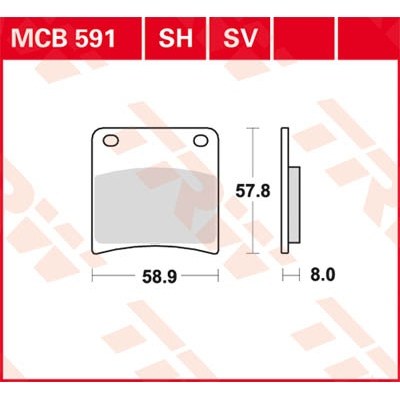 Pastillas de freno metal sinterizado SV TRW MCB591