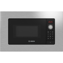 Microondas integrable Bosch BEL623MS3, 20 litros, 800W, Grill, 8 programas, 5 niveles, negro y marco inox
