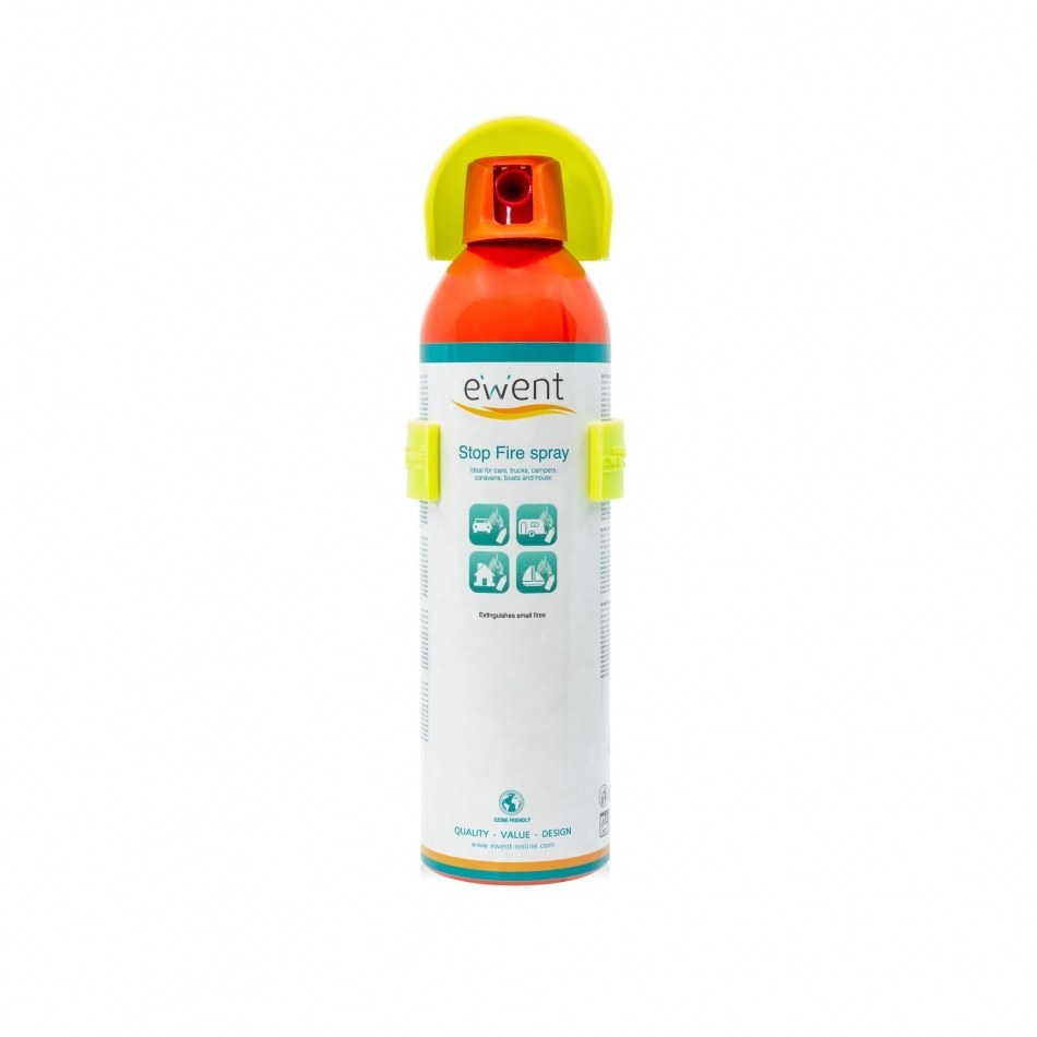 Ewent EW5621 Spray Extintor Fuego, Ideal Coches, Caravanas, Camiones,