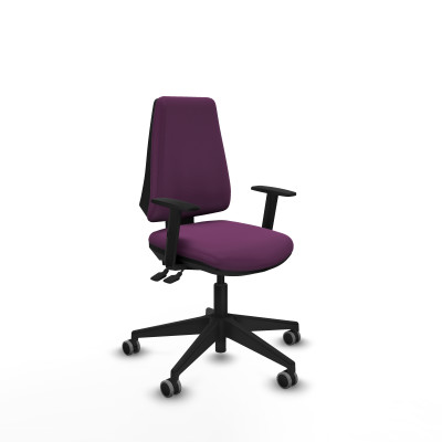 Elche AS similpiel morado brazos 1D base piramidal ruedas engomadas 65mm