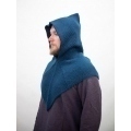 Knitted Wool Gugel Asbjorn - Petrol blue
