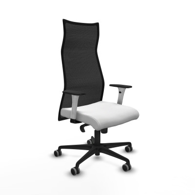 Albacete malla sincro malla negra bali blanco brazos blancos base nailon ruedas 65mm engomadas