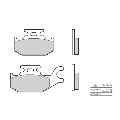 Pastillas de freno sinterizadas de competición Brembo 07GR49SX 07GR49SX