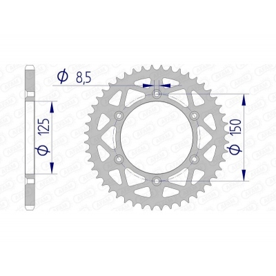 Corona AFAM aluminio 72304 - Paso 520 72304N-49