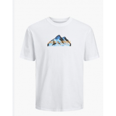 Camiseta JACK & JONES JCOMOUNTAIN LOGO TEE SS CREW NECK 12262220 Blanco Blanco