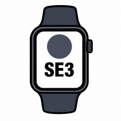 Apple Watch SE3/ GPS/ 44mm/ Caja de Aluminio Medianoche/ Correa Deportiva Azul Marino M/L