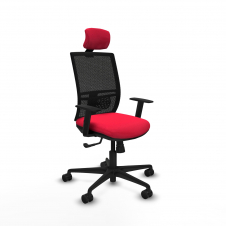 Piqueras y Crespo Yunquera sincro malla negra bali rojo brazos 1D base nailon cabecero 1D ruedas 65mm nailon