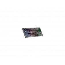 Mars Gaming MK023, Teclado Gaming TKL, Tecnología Híbrida H-Mech, Iluminación FRGB Rainbow, Anti-ghosting, Compatibilidad Universal, Negro, Idioma