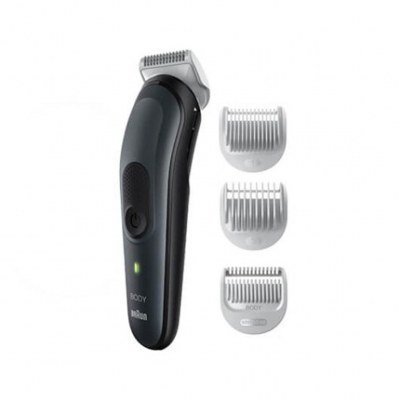 Afeitadora corporal braun bodygroom bg3340 skinshield - auto. 80m - 3 peines - bateria