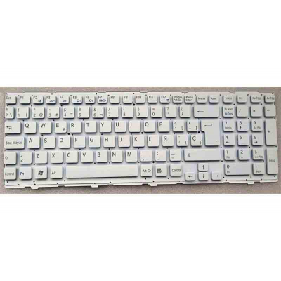 Teclado compatible para portátil SONY Vaio vpc-eh blanco sin marco