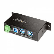 StarTech.com Hub USB Industrial de 4 Puertos Gestionado - Servicio Pesado - Caja de Metal - Protección ESD y Sobretensión - Montaje DIN, Pared, Escr