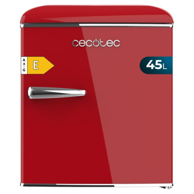 Cecotec Bolero CoolMarket TT Origin 45 Red E Mini Frigorifico - Capacidad 45L - Estilo Retro - Cajon para Hielo - Tirador Cromado - 44.7x53.4x55cm - Color Rojo