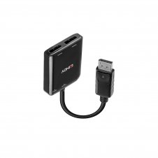 Lindy 38430 hub de interfaz DisplayPort 21600 Mbit/s Negro