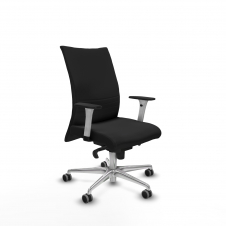 Piqueras y Crespo Albacete confidente sincro similpiel negro brazos 1D blancos base aluminio ruedas 65mm engomadas