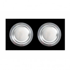 Regleta Foco Empotrar Negro/cromo 2xgu10 Incluida 12w 4000k 1200lm 17,5x9x2 Androide