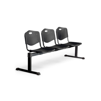 Bancada Iso plastic 3 plazas PVC color negro