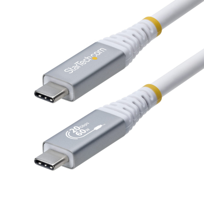 Cable USB4 3m - Cable USB-C Certificado USB-IF - 20Gbps - PD 240W EPR - 4K120 - DP 1.4 - Cable USB Tipo C - Recubrimiento de TPE - Blanco