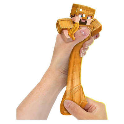 Figura Bandai Goo Jit Zu Gold Armor Steve - Licencia Oficial | Minecraft | Armadura Dorada