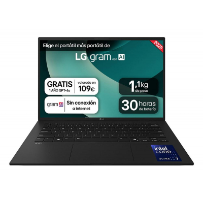 Portatil lg gram 14zd90t - g intel core ultra 7 255h 16gb ssd1tb freedos 14 pulgadas