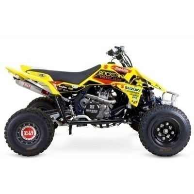 Linea completa escape Yoshimura Signature RS-5, acero inox, Silencioso de aluminio, Suzuki LT-R450 3115007350