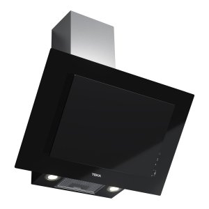 Campana decorativa de pared inclinada Teka DVT PRO 78780 TCS BK, vertical, perimetral, 70 cm, 678 m3/h, clase A+++, 3 velocidades + intensiva, 67dB, Touch Control, FreshAir, ref. 112930059, cristal negro