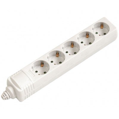 Base Multiple 5 Enchufes Schuko sin cable sin Interruptor BLANCO