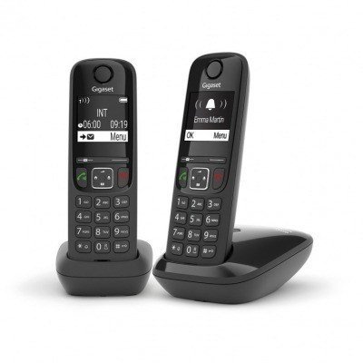 Teléfono Gigaset AS690 Inalámbrico Duo Negro