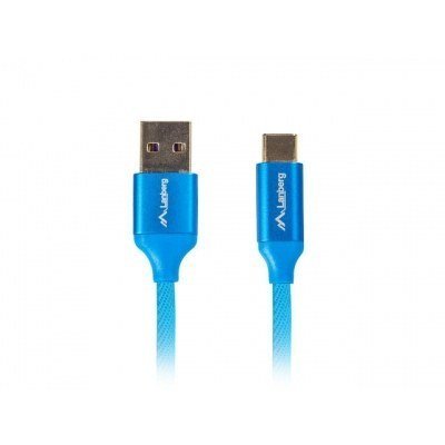 Cable usb lanberg 2.0 macho - usb tipo c macho quick charge 3.0 0.5m azul