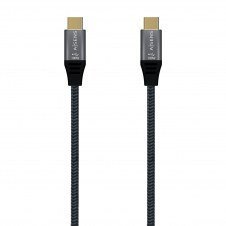 AISENS Cable USB 2.0 Aluminio 5A 100W E-Mark, USB-C/M-USB-C/M, Gris, 2.0M