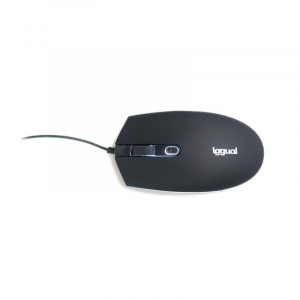 iggual Ratón óptico COM-LED-1600 dpi, con cable, negro