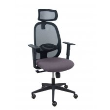 Piqueras y Crespo Silla Cilanco negra malla negra asiento bali gris oscuro brazo regulable cabecero regulable