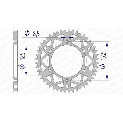 Corona AFAM aluminio ultraligera autolimpiable 39300 - Paso 520 39300+49