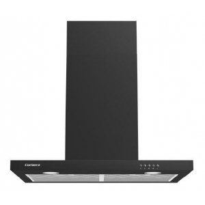 Campana decorativa de pared horizontal Corbero VOSTOK760B, t-invertida, 70 cm, 648 m3/h, clase A, 3 velocidades, 71dB, filtro aluminio, 2 luces LED, negro