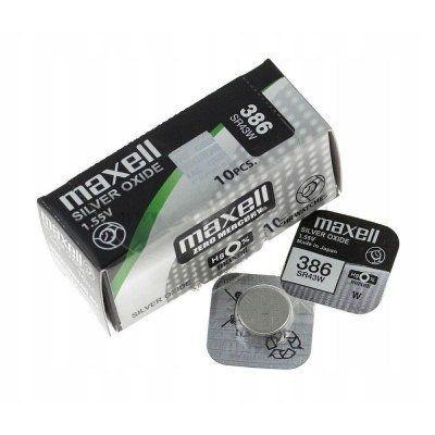 Pila Reloj 386 MAXELL 1,55Vdc 125mAh Oxido Plata SR43SW