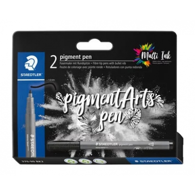 Staedtler 376 Pack de 2 Rotuladores Punta de Fibra Redonda - Ancho de Linea aprox. 1,0mm - Colores Vivos y Brillantes - No Amarillea con el Paso del Tiempo - Nueva Tinta Multi Ink - Pigmentos de Prime