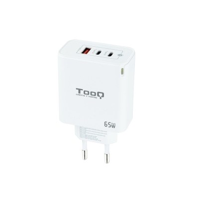 TooQ - Cargador de Pared GaN 2USB-C/PD + USB-A/QC 65W