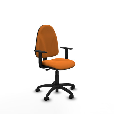 Algarra CP similpiel naranja brazos 1D base poliamida ruedas nailon 50mm