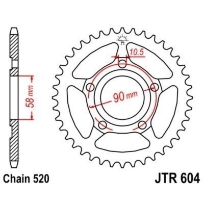 Corona JT 604 de acero con 44 dientes JTR604.44