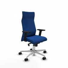 Piqueras y Crespo Albacete direcci?n sincro similpiel azul brazos 2D base aluminio ruedas 65 nailon