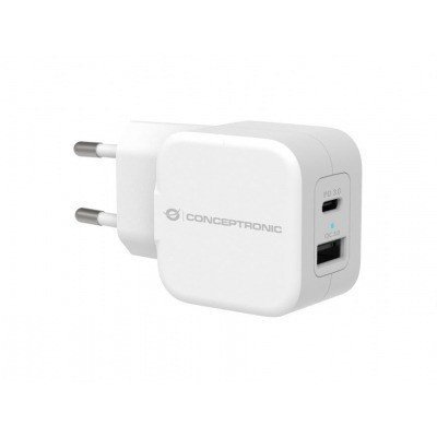 Conceptronic Althea Cargador Universal Quick Charge PD 1xUSB-C, 1xUSB-A 20W