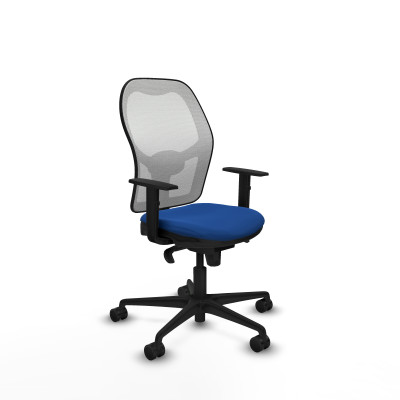 Jorquera sincro malla blanca similpiel azul brazos 1D base nailon ruedas 65mm nailon