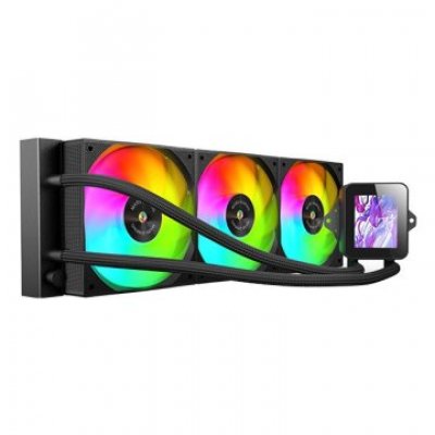 SISTEMA DE REFRIGERACION LIQUIDA MARS GAMING MLVISION360 NEGRO 3x120mm ARGB TPD 500W PANTALLA LCD
