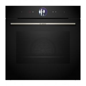 Horno con vapor Bosch HRG7361B1, Serie 8, 71 litros, 20 funciones, EasyClean + limpieza con agua, vapor añadido, AirFry, Home Connect, clase A+, negro