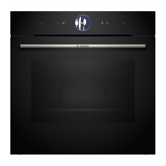 Horno con vapor Bosch HRG7361B1, Serie 8, 71 litros, 20 funciones, EasyClean + limpieza con agua, vapor añadido, AirFry, Home Connect, clase A+, negro