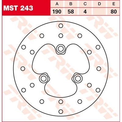 Disco de freno fijo redondo hasta 219 mm TRW MST243
